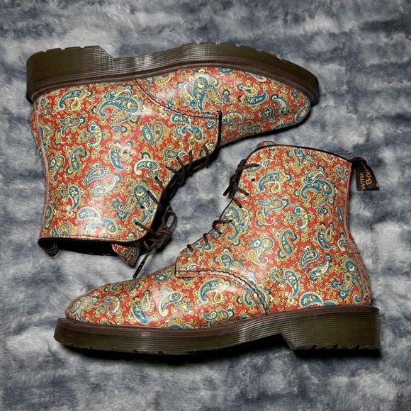 Dr Martens Jeffery Paisley Boots Womens Size 8 - Picture 2 of 7